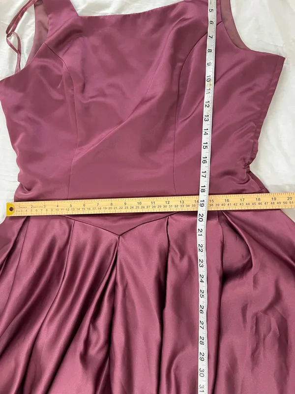Mary's Bridal Satin A-Line Formal Gown Dress Plum Plus Size 20 NWOT - Image 9