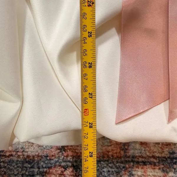 Jessica McClintock Gunne Sax Strapless Bubble Hem Mini Dress Ivory Pink Size 11 - Image 9