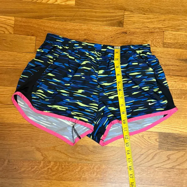 Nike Women’s Medium Blue Neon Lined Running Shorts Athletic Sporty Athleisure - Image 3