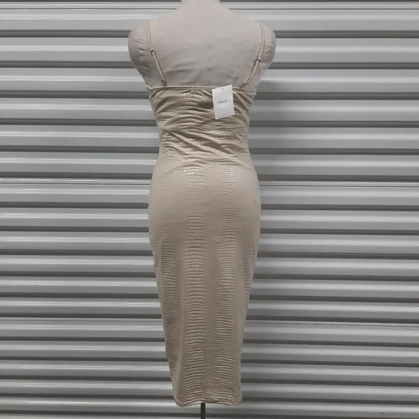 Forever 21 Bodycon Stretch Knit Midi Dress Womens Small Croc Print Date Night - Image 4