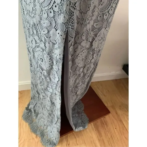 Adrianna Papell Lace Dress Gown Grey/Grayish Blue Mother of the Bride Size 2 - Image 6