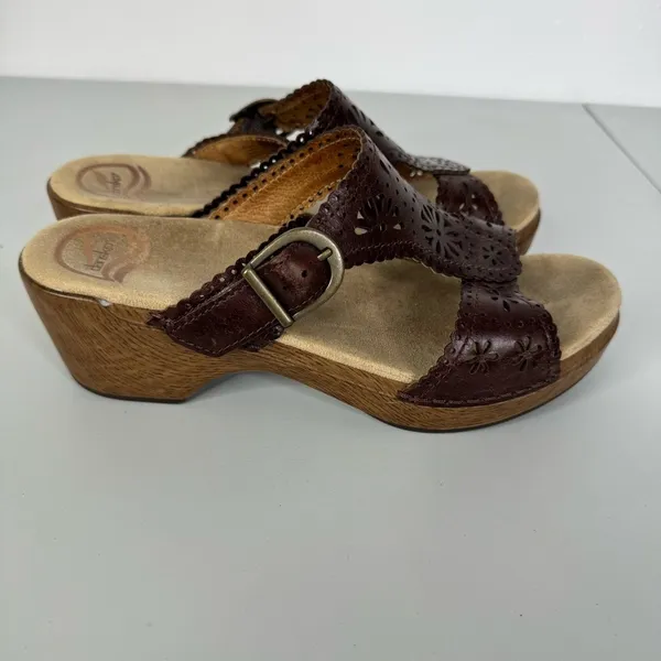 Dansko Brown Leather Clog Sandals Size 38‎ - Image 2