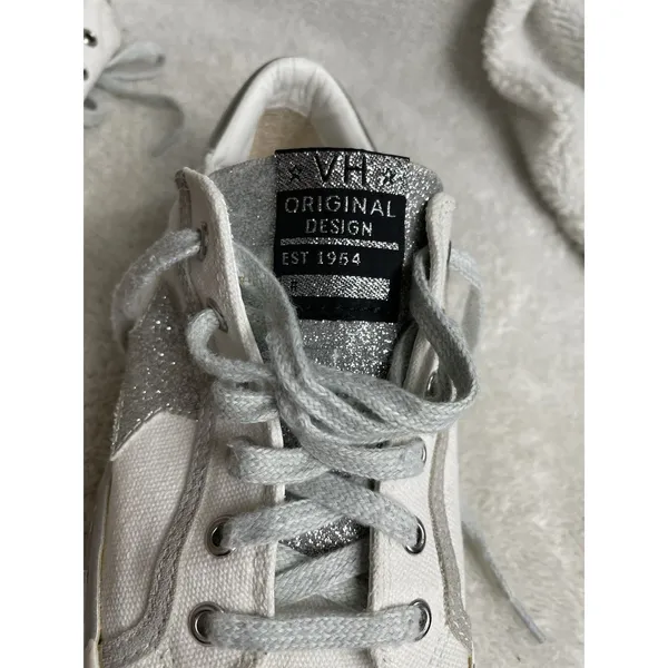 Vintage Havana Alive Glitter Lace Up Womens White Sneakers Size 38 (7-8) - Image 7