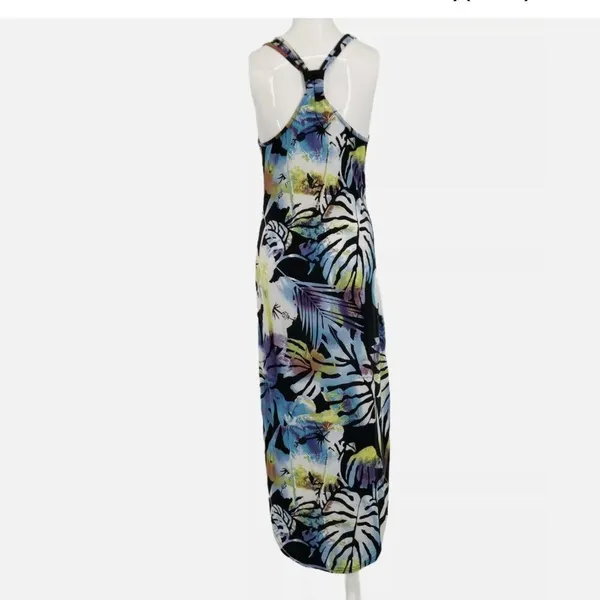 Derek Heart High Low‎ Dress Medium Tropical Floral Racerback Sleeveless Summer - Image 2