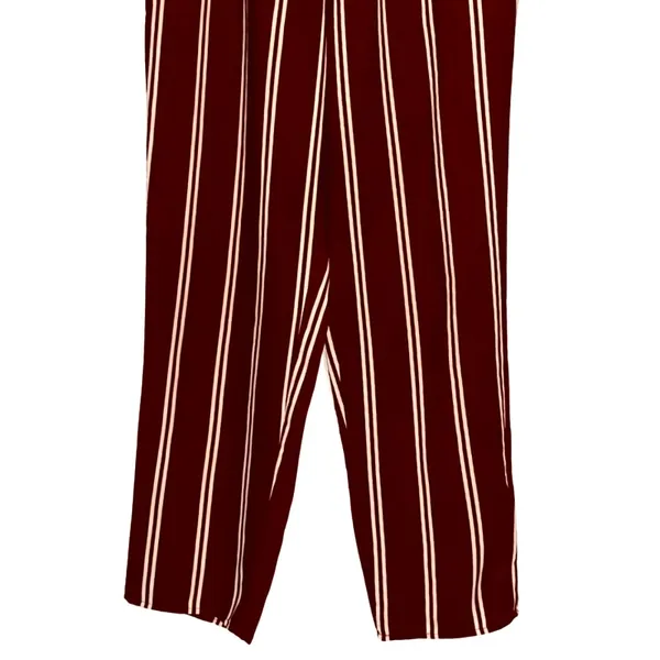 Honey Punch Wide Leg Boho Crop Pants Red & White Striped Trousers Size Small - Image 6