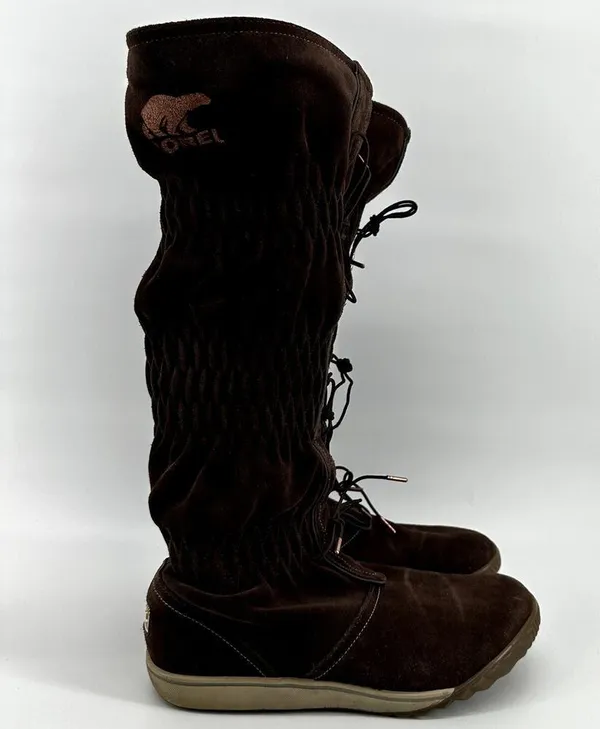 Sorel Firenzy Snow Boots Water Resistant Suede Wool Lined Knee High Brown 7.5 - Image 3