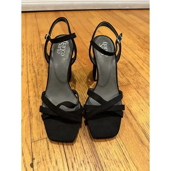 Franco Sarto Womens Damalis Faux Leather Open Toe Heels black size 8.5 - Image 3