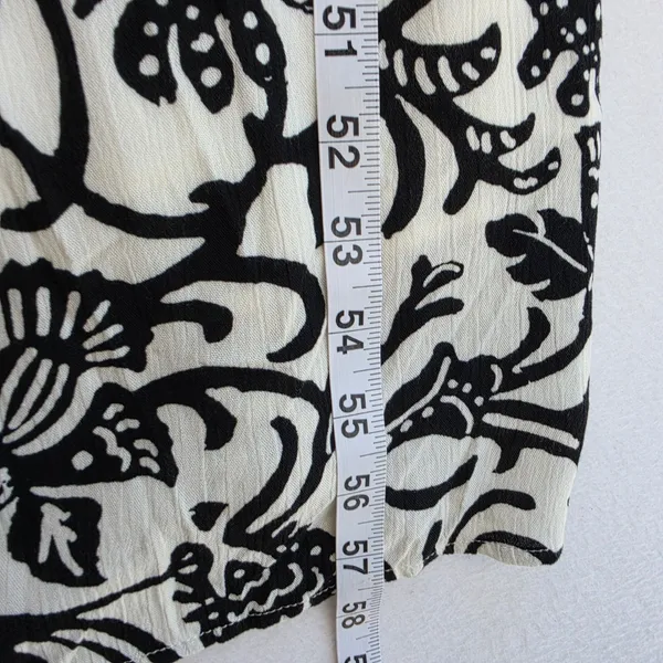 Loft NWT Womens Black White Floral Woodcut Maxi Dress Tie Back 566458 Size Large - Image 11