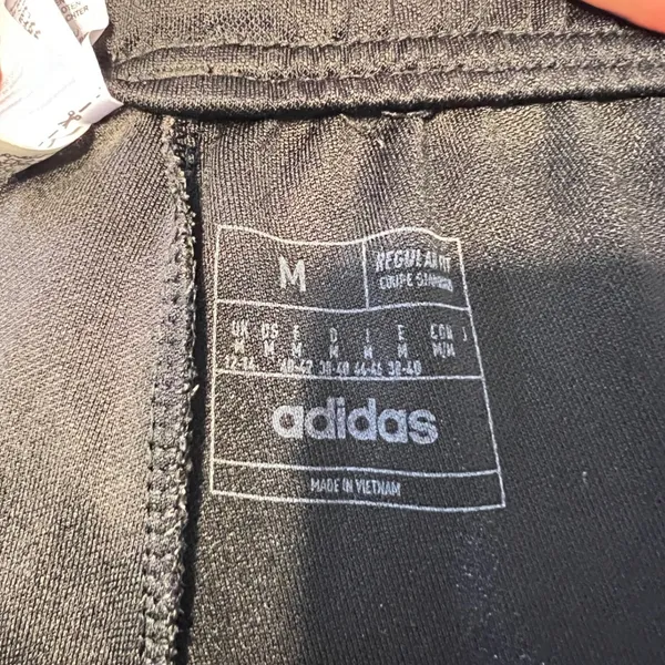 697 Adidas Tiro Pink‎ Stripe Athletic Tapered Track Pants Black Womens Medium - Image 5