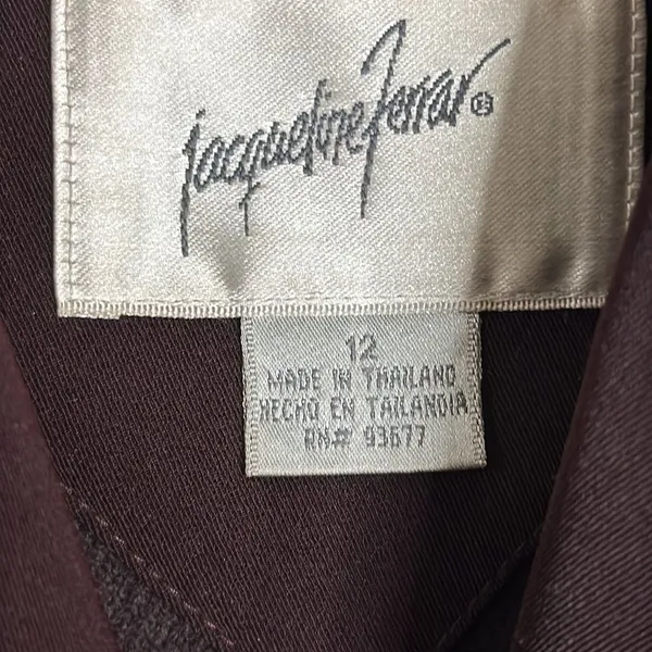 Vintage Jacqueline Ferrar Purple Trench Coat Women Size 12 Double Breasted +Belt - Image 5