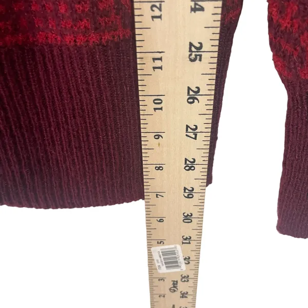 Knox Rose Women's Size‎ Small Red Damask Boho Peasant Long Sleeve Sweater - Image 8