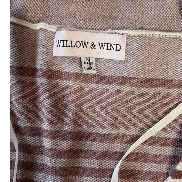 Willow & Wind Womens Brown Cream Southwestern Geometric Open Front Cardigan M - Image 8