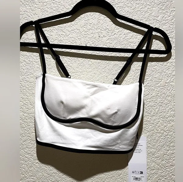 Alo Yoga NWT Airbrush Streamline Bra Tank Top Ivory Black Size S - Image 6