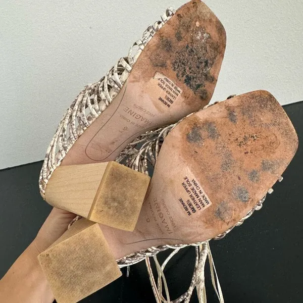 Imagine Vince Camuto Bennie Sandal Beach Vacation Block Heel Size 6 Snake Print - Image 10