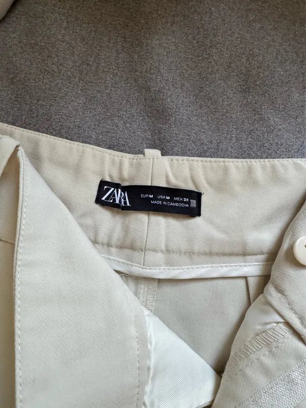 ZARA Cream Trousers High-Waisted - Image 2