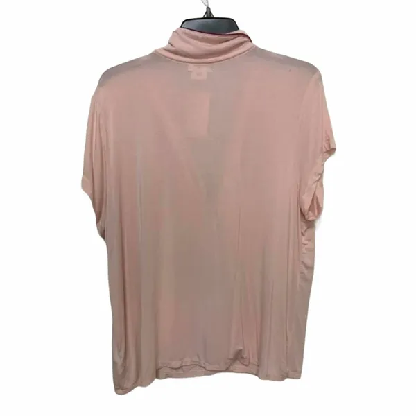 Shimera Pink Modal Button‎ Down Pajama Top Short Sleeve Contrast Piping XL NEW - Image 4