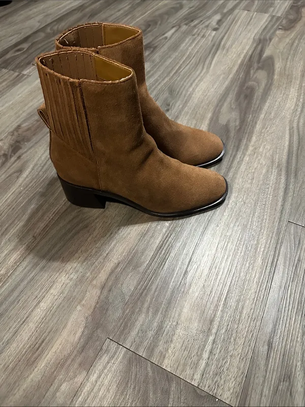 Dolce Vita Tan Suede Ankle Boots Size 7 - Image 6