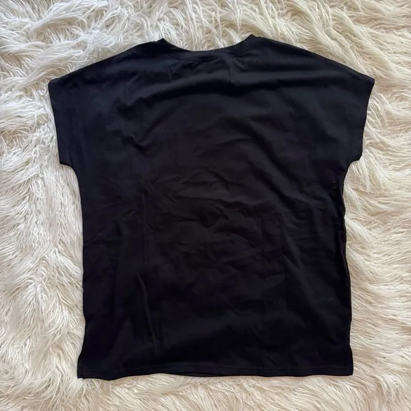 Halara Round Neck Pocket Hem Relax Casual T-Shirt Black Size Small - Image 7