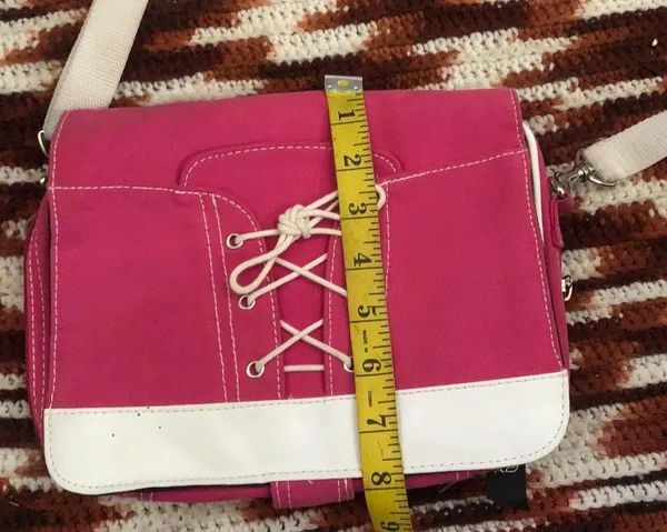 Y2K Retro Early 2000s Pink White “Sneaker Lace-Up Style” Crossbody Messenger Shoulder Bag Purse #Fairygrunge #Biker #Streetwear #Barbie #Bratz - Image 7