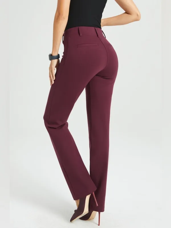 NEW Betabrand Classic DPYP™ Dress Pant Yoga Pant | Straight (Burgundy) - Image 2
