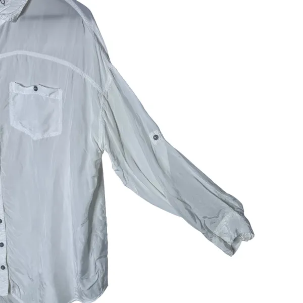 Johnny‎ Was Pete & Greta White Button Down Oversized Tunic Top Minimalist BOHO S - Image 5