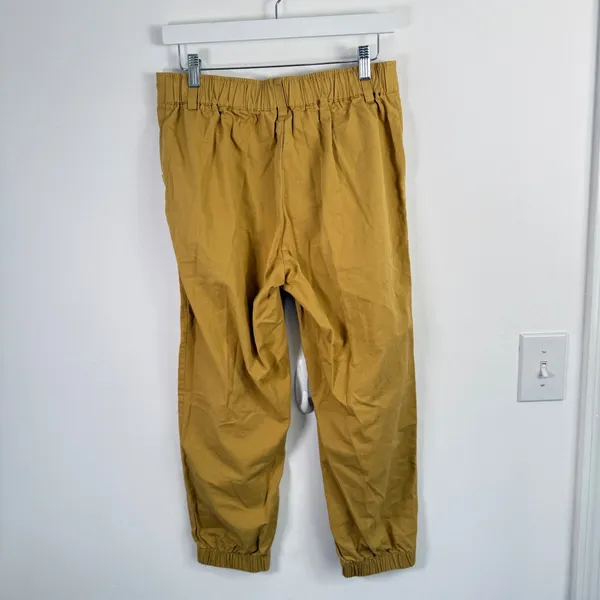 Halara Mid Rise Casual Joggers Yellow Jasmine 100% Cotton Utility Womens Medium - Image 4