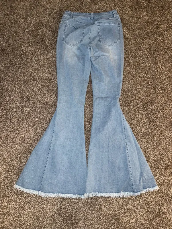 Chrysanthemum Blue Flare Jeans - Image 2