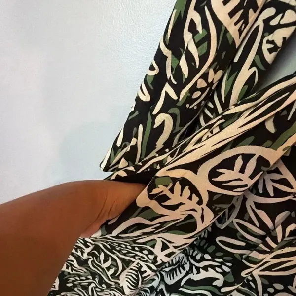 Maggy London Long Sleeve Knee Length Leaf Print Abstract Print Dress Sz 12 #900 - Image 10