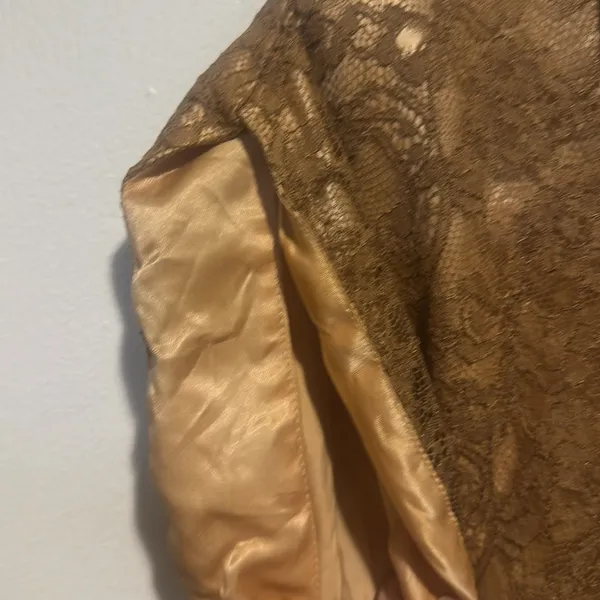 Vintage Elegant‎ Brown Lace Dress size xxs - Image 4