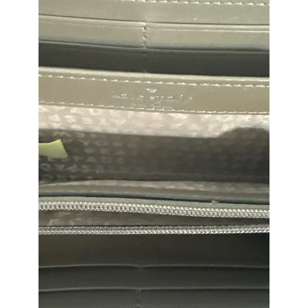 Kate Spade New York Continental Wallet Wristlet Brown Pebbled Leather Zip Around - Image 5