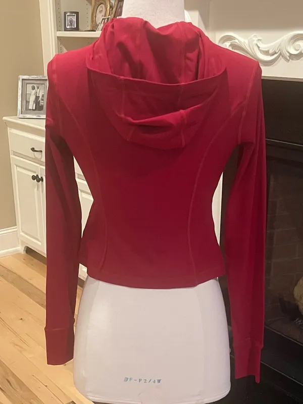 Women’s Berry Pinkish Red Zip-Up Hooded Jacket - Image 4