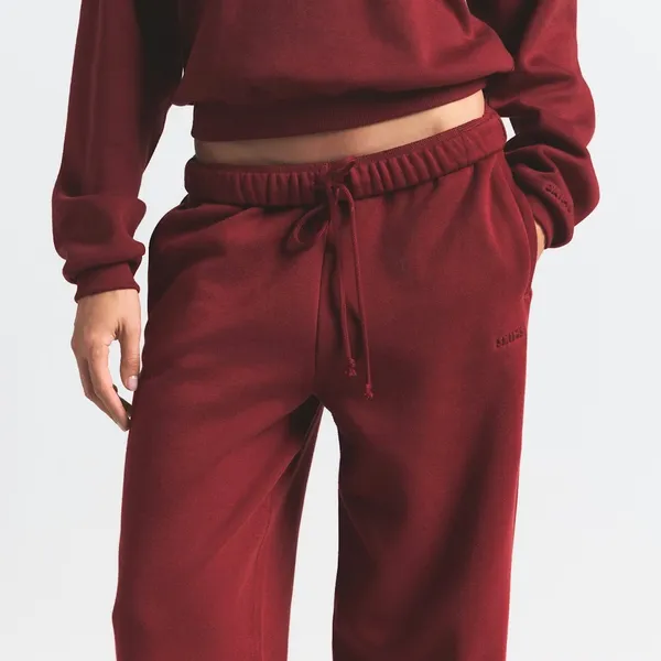 Skims Cotton Fleece Classic Straight Leg Pant Merlot Small new with tags - Image 4