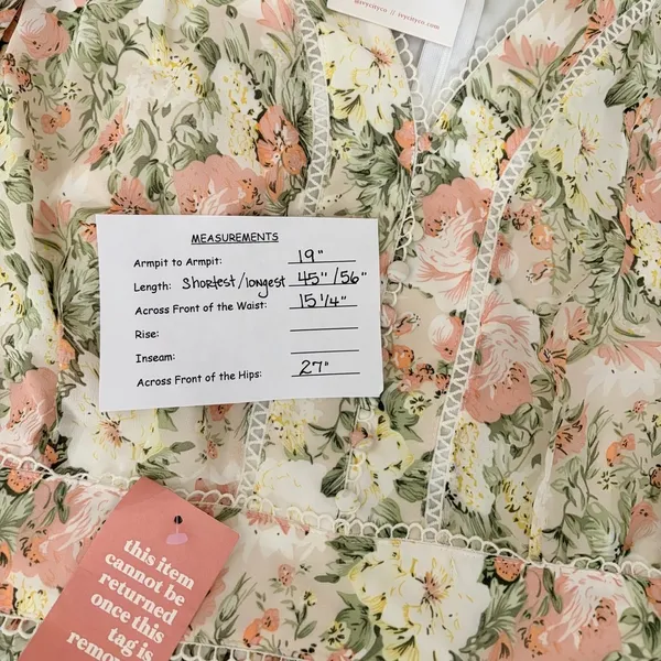 NWT IVY CITY CO Bree Floral Dress Midi Maxi Lace Trims Feminine Romantic Large - Image 12