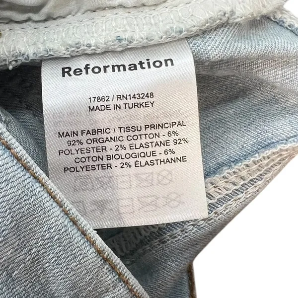 Reformation Harper High Rise Skinny Jeans Amalfi Light Wash Denim Blue‎ Size 24 - Image 15