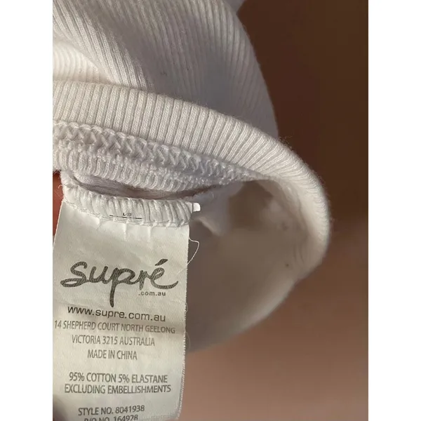 Supré White Mock Neck Crop Top Size S - Image 4