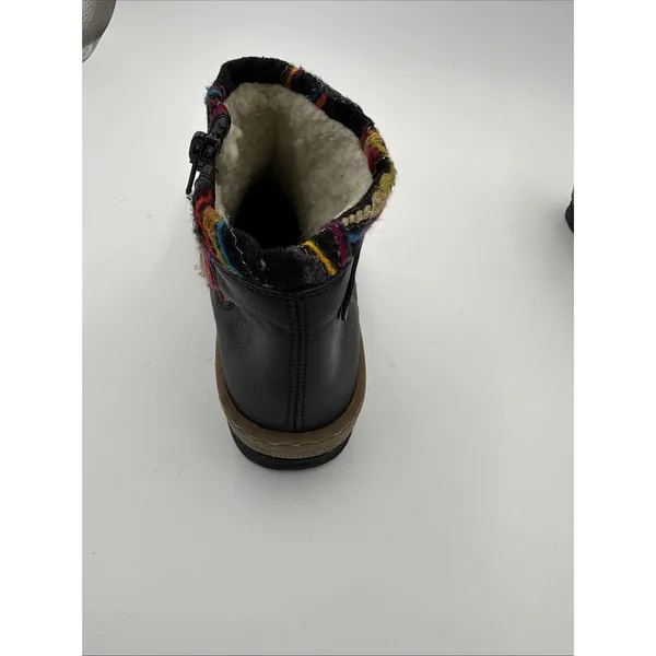 Rieker Felicitas Black Boots US 8 EU 39 Faux Leather Boho Knit Cuff Ankle - Image 3