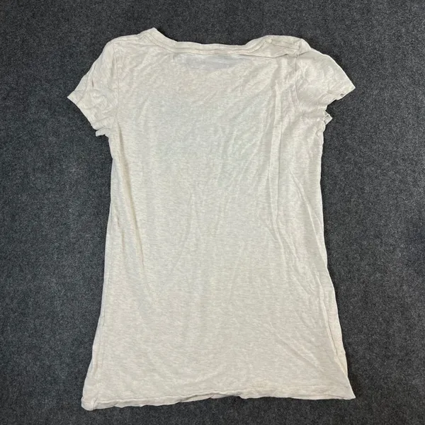 Hollister Womens Single All The Way Graphic Tee Oatmeal Heather Large Y2K VTG - Image 2