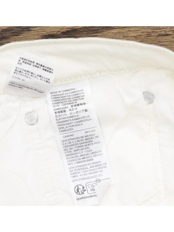 Levi's Womens 501 Original Shorts Denim Jean Jorts Disco Nights White 34 - Image 3