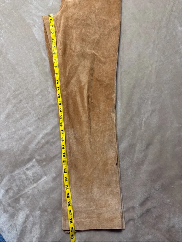 Margaret Godfrey Vintage Leather Suede Tan Pants - Size 4 - Image 11