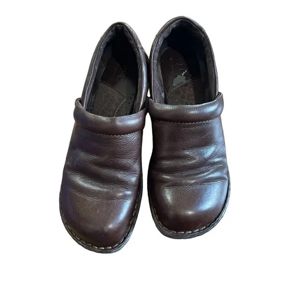 BOC dark brown leather‎ upper Peggy Clogs sz 8 - Image 4