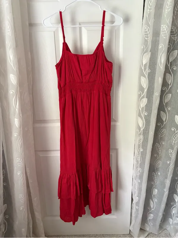 Paige Tiered midi Dress with Smocked Waist women size 10 cotton blended - Image 9