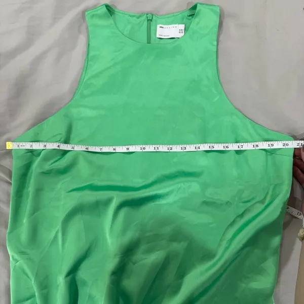 ASOS DESIGN Womens Green Satin Racer Neck Mini Dress Size 14 Party‎ Cocktail - Image 4