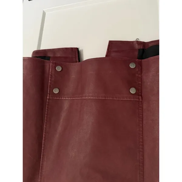 $42 New Wild Fable Faux Leather Moto Vest - Berry - Small - Image 9