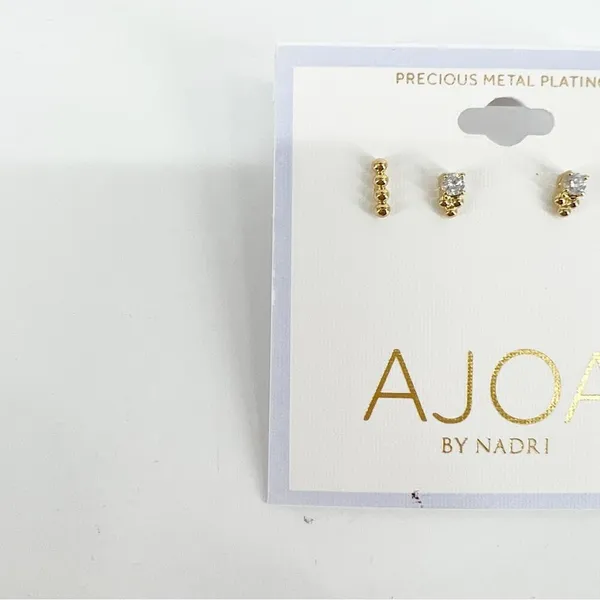 NWT AJOA Lala 2‎ Pack Gold Stud Earrings Minimalist - Image 3