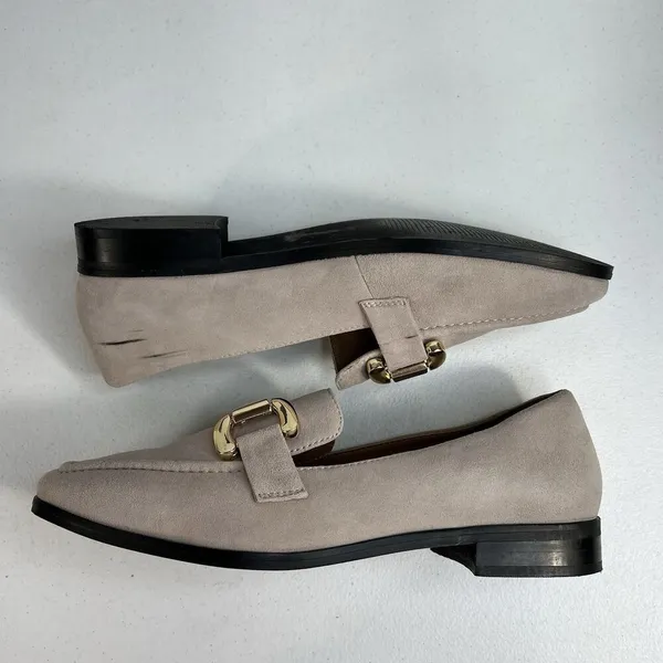 Diba True Size 10 About It Slip On Loafers Suede Leather Beige 54925 Appel Crisp - Image 4
