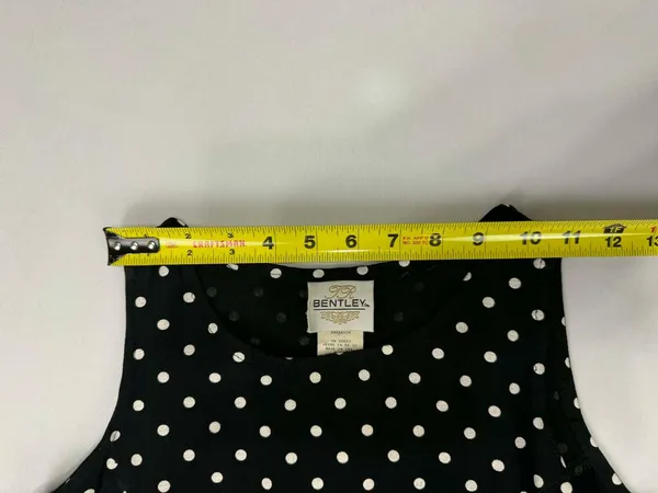 TR Bentley Vintage 90s Black & White Polka Dot Sleeveless Maxi Dress - Image 6