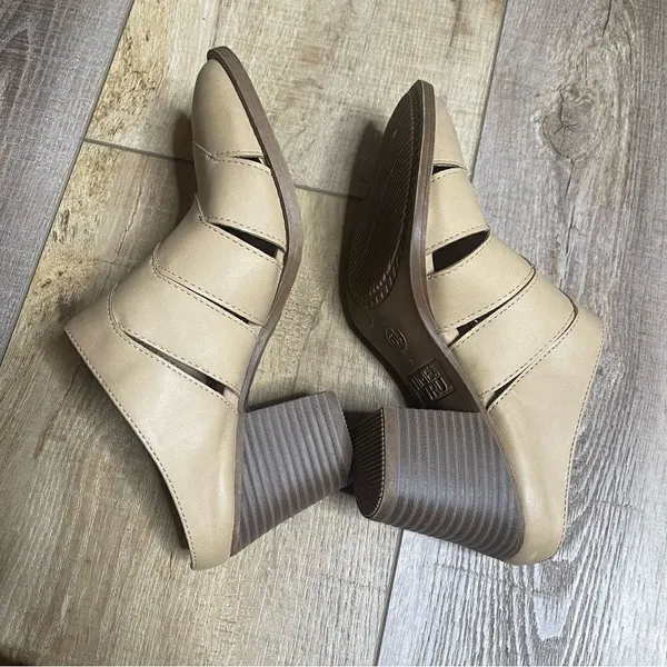 TIME & TRU Memory Foam‎ Mule Bootie Nude Block Heel Women's 6.5 US 37.5 EU - Image 3