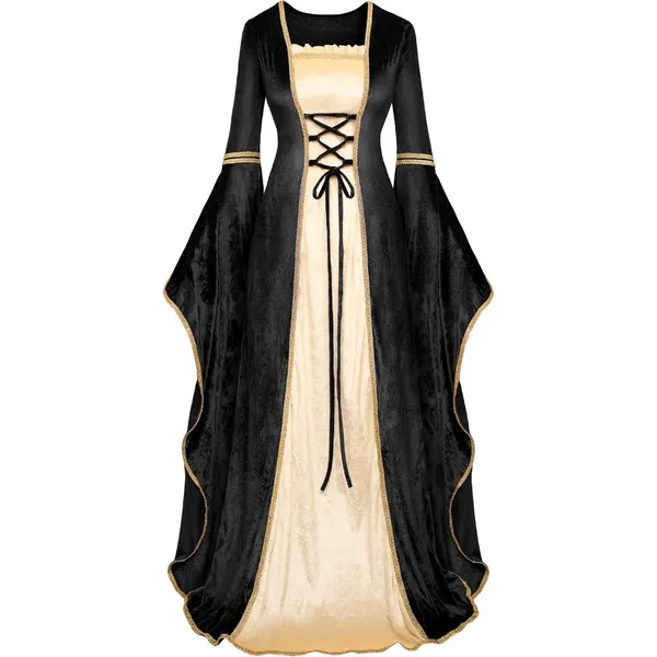 Spooktacular Renaissance Costume Women Velvet Medieval Dress Halloween LARGE - Image 3