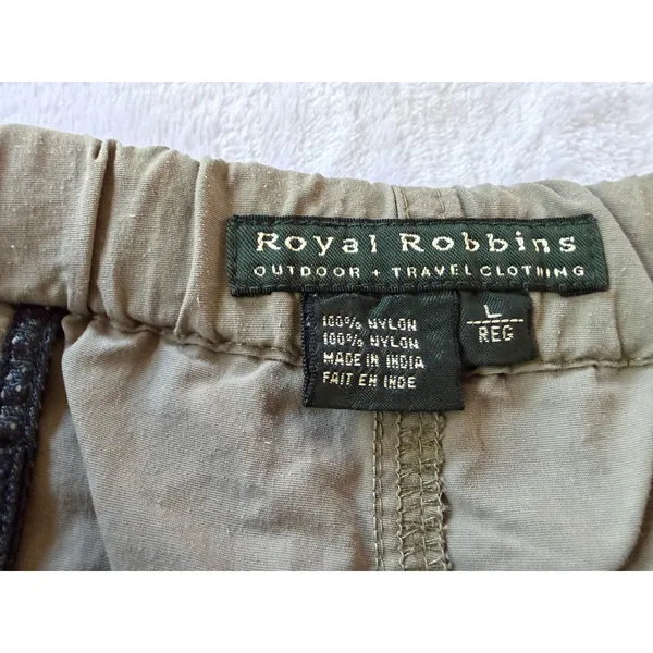Royal Robbins Convertible Pants Women L Green Good Zip Off Hiking Cargo Utility - Image 2
