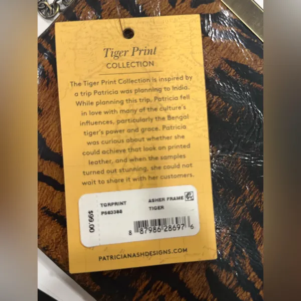 NWT Patricia Nash Asher Frame Clutch Leather Tiger Print Crossbody - Image 5